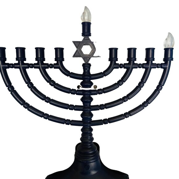 Rite Lite LED Menorah With Safe LED Bulbs & USB Power Options 11" x 11" 3.5" in - Picture 4 of 6